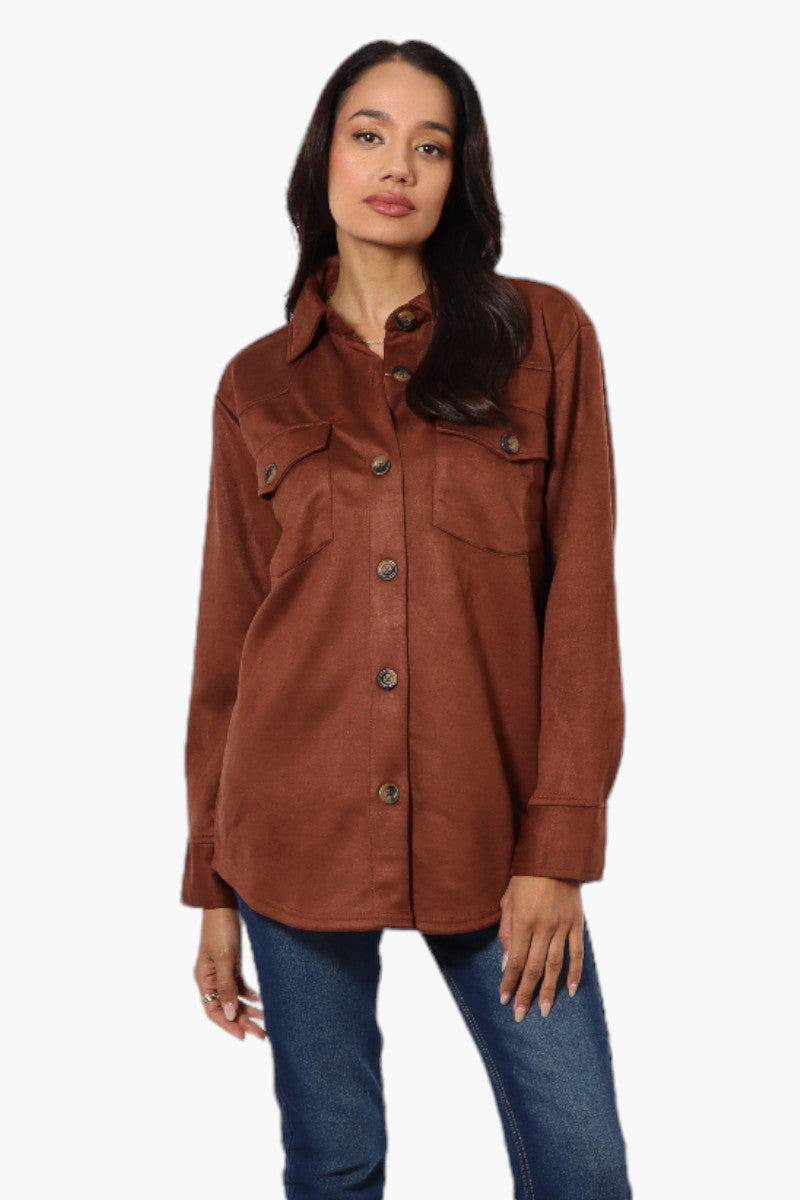 Beechers Brook Button Down Flap Pocket Lightweight Jacket - Brown - Womens Lightweight Jackets - Fairweather