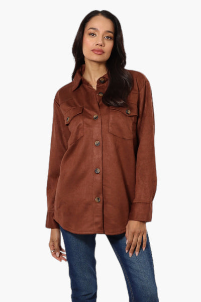 Beechers Brook Button Down Flap Pocket Lightweight Jacket - Brown - Womens Lightweight Jackets - Fairweather