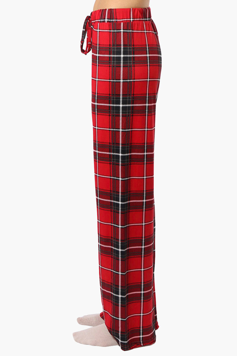 Canada Weather Gear Plaid Wide Leg Pajama Pants - Red - Womens Pajamas - Fairweather