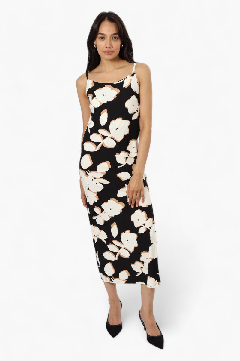 Majora Floral Spaghetti Strap Maxi Dress - Black - Womens Maxi Dresses - Fairweather