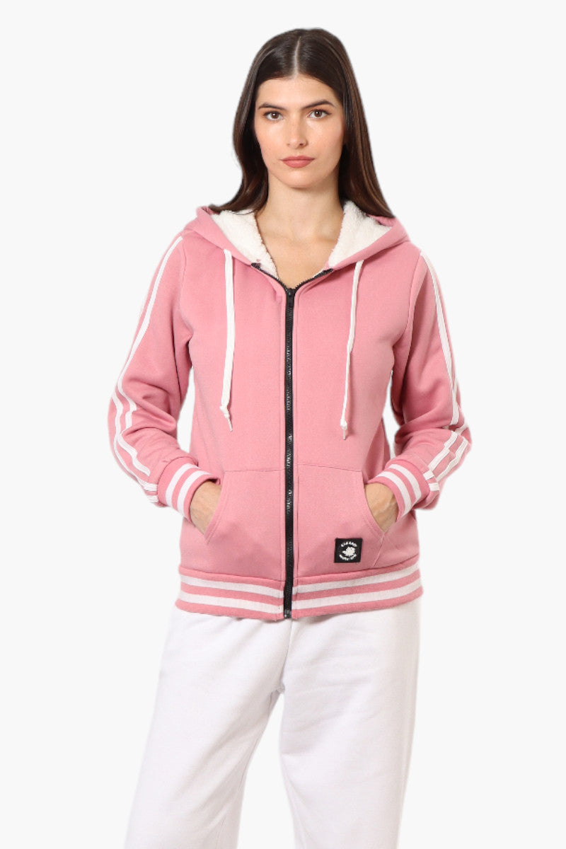 Canada Weather Gear Hooded Sherpa Lined Lightweight Jacket - Pink - Womens Lightweight Jackets - Fairweather