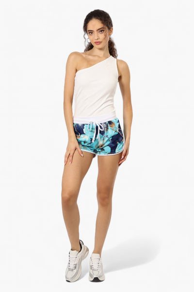 Mikk Floral Tie Waist Dolphin Shorts - Blue - Womens Shorts & Capris - Fairweather