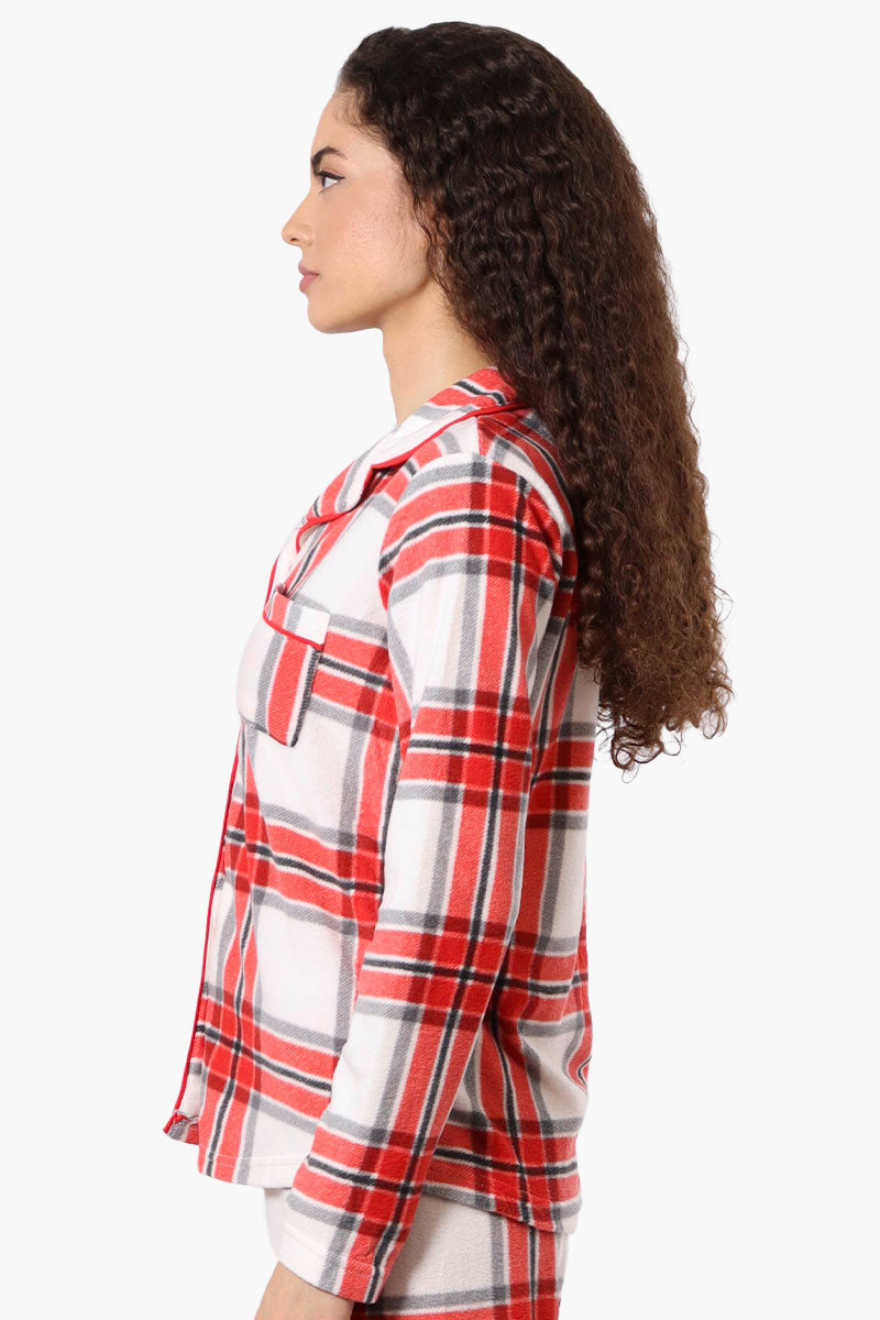 Canada Weather Gear Plaid Button Down Pajama Top - Red - Womens Pajamas - Fairweather