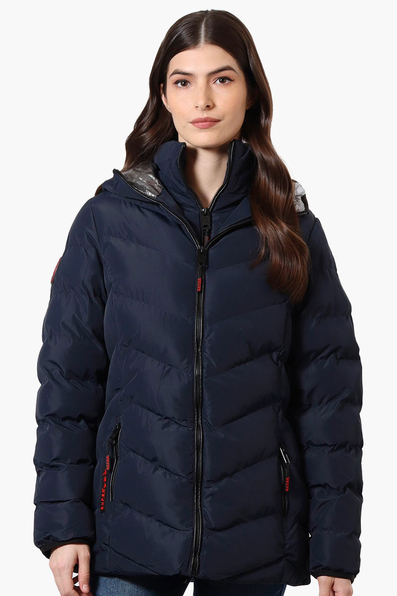 Super Triple Goose Heat Retention Lining Bomber Jacket - Navy - Womens Bomber Jackets - Fairweather