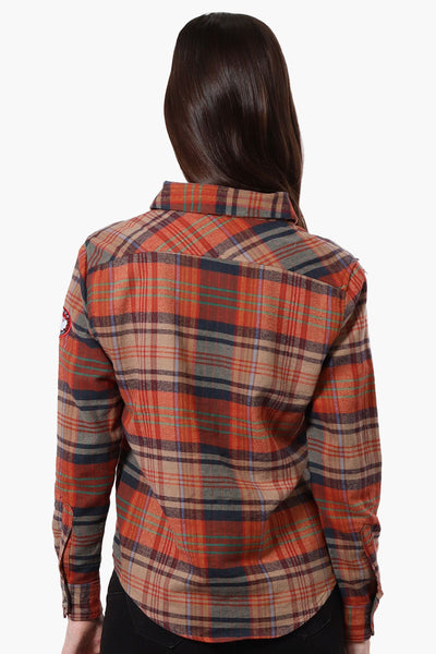 Canada Weather Gear Plaid Button Up Shirt - Rust - Womens Shirts & Blouses - Fairweather