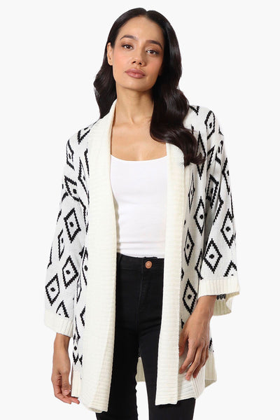 International INC Company Diamond Pattern Wrap Cardigan - White - Womens Cardigans - Fairweather