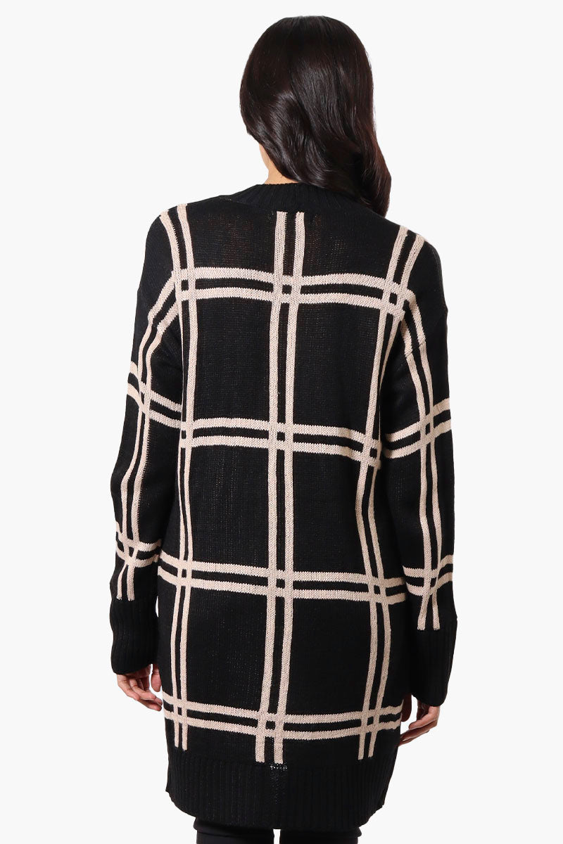 Beechers Brook Plaid Wrap Cardigan - Black - Womens Cardigans - Fairweather