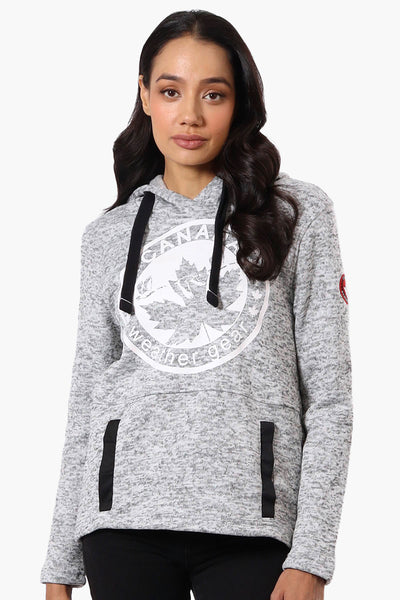 Canada Weather Gear Chest Logo Fleece Hoodie - Grey - Womens Hoodies & Sweatshirts - Fairweather