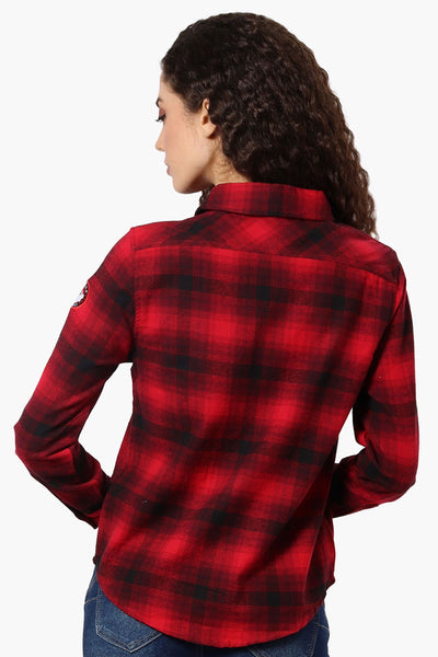 Canada Weather Gear Plaid Button Up Shirt - Red - Womens Shirts & Blouses - Fairweather