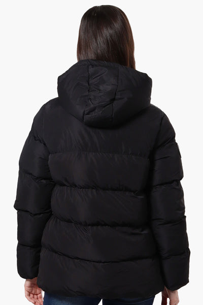 Super Triple Goose Sherpa Lined Bubble Bomber Jacket - Black - Womens Bomber Jackets - Fairweather