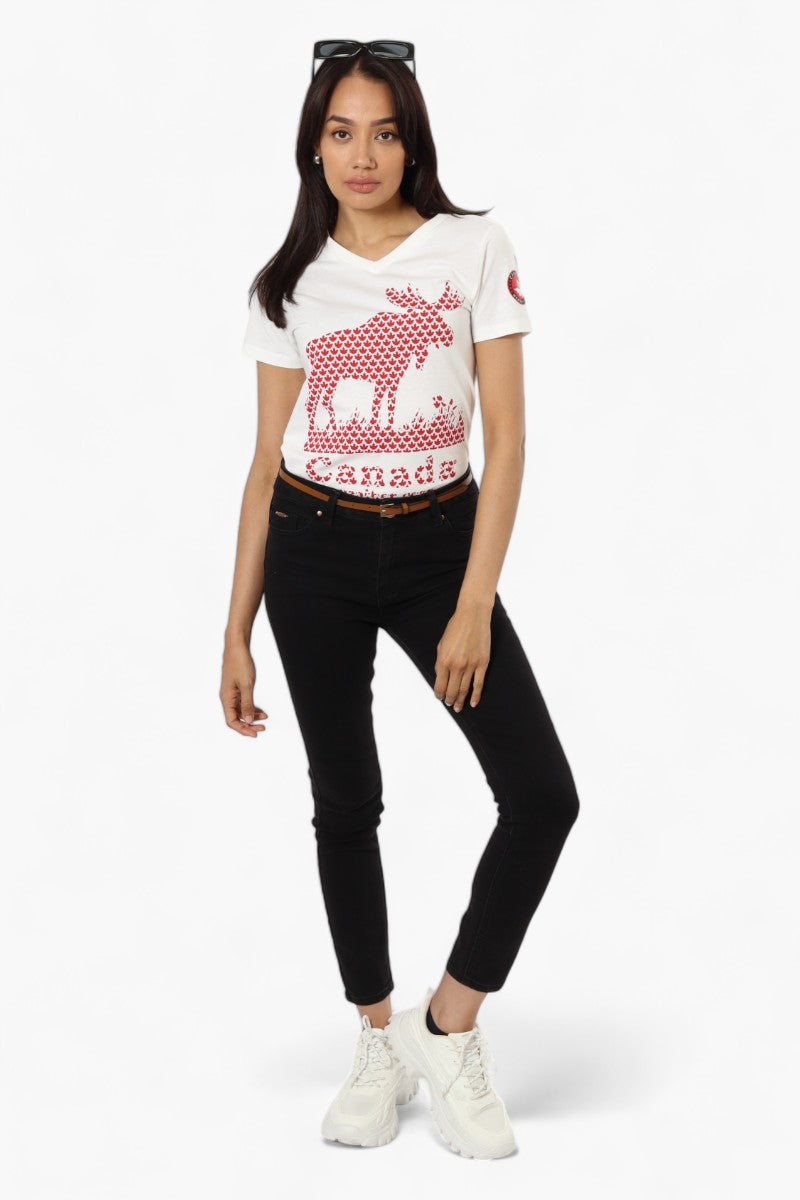 Canada Weather Gear Moose Print Tee - White - Womens Tees & Tank Tops - Fairweather