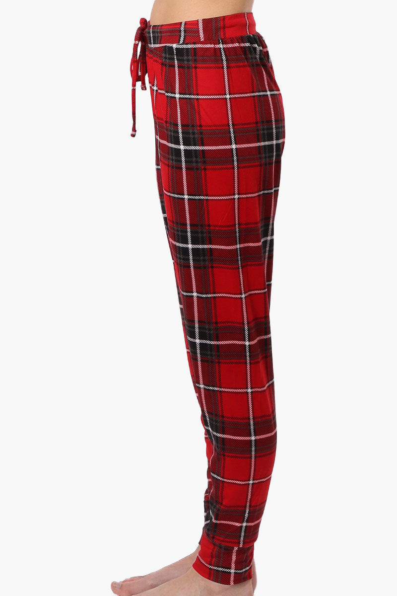 Cuddly Canuckies Plaid Jogger Pajama Pants - Red - Womens Pajamas - Fairweather