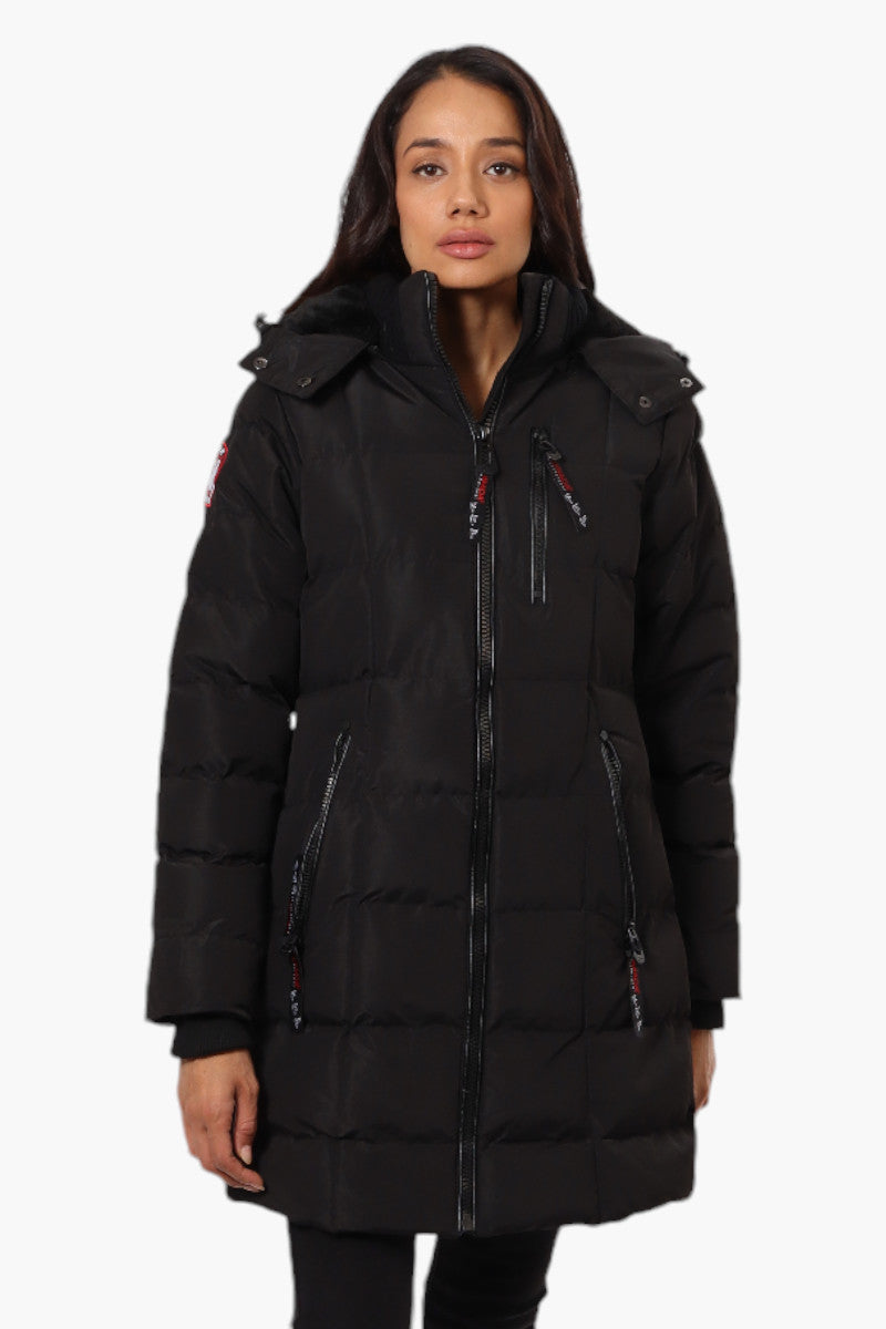 Canada Weather Gear 3/4 Length Bubble Parka Jacket - Black - Womens Parka Jackets - Fairweather