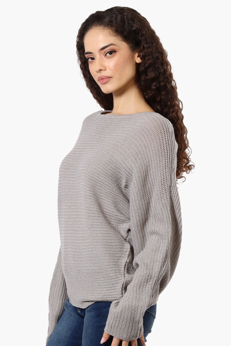 International INC Company Ribbed Pullover Sweater - Grey - Womens Pullover Sweaters - Fairweather