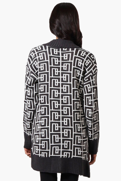 International INC Company Patterned Fold Over Wrap Cardigan - Grey - Womens Cardigans - Fairweather