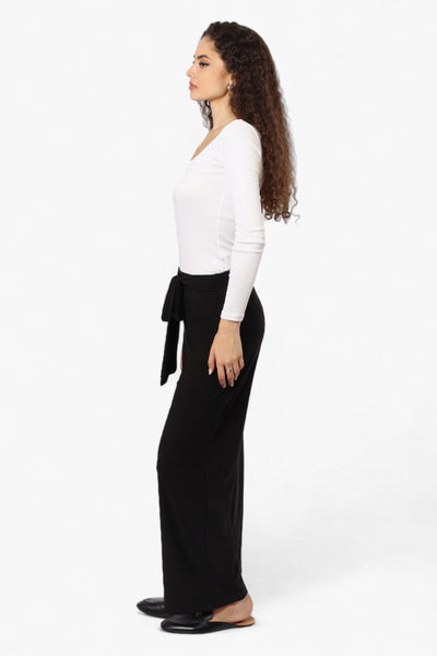 International INC Company Solid Belted Palazzo Pants - Black - Womens Pants - Fairweather