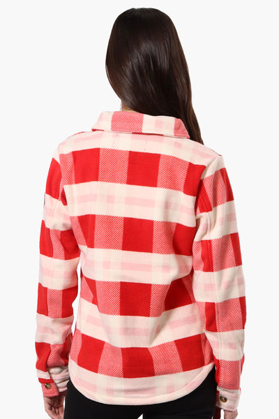 Canada Weather Gear Fleece Plaid Button Up Shirt - Red - Womens Shirts & Blouses - Fairweather