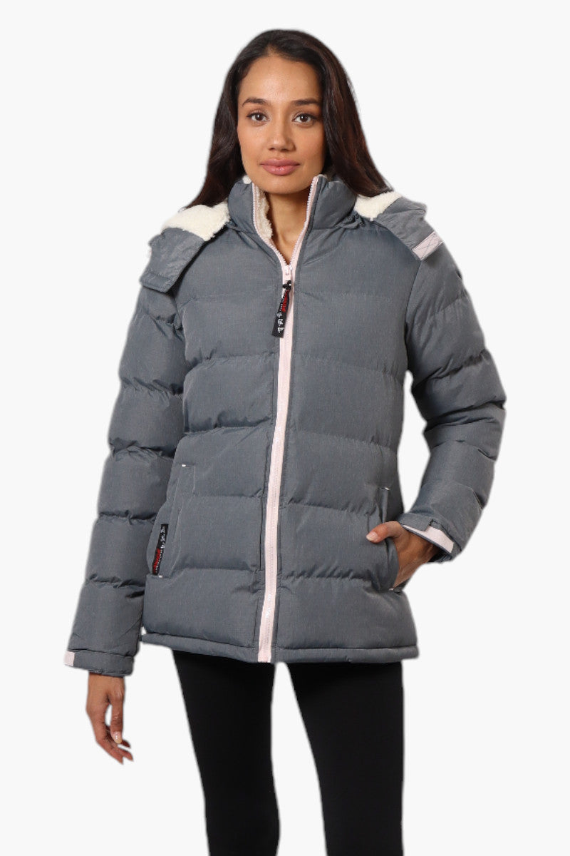 Canada Weather Gear Solid Bubble Bomber Jacket - Grey - Womens Bomber Jackets - Fairweather