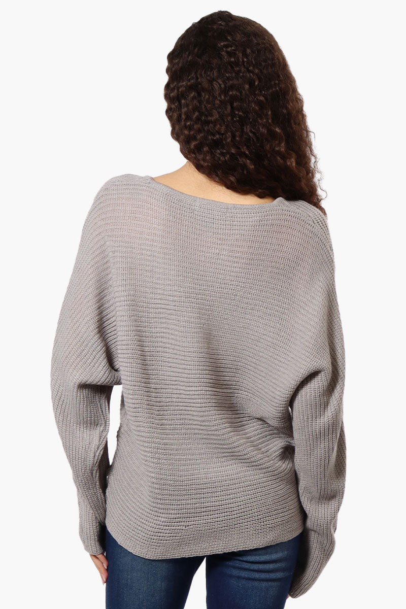 International INC Company Ribbed Pullover Sweater - Grey - Womens Pullover Sweaters - Fairweather