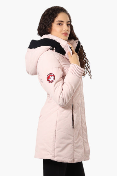 Canada Weather Gear Chevron Quilted Parka Jacket - Pink - Womens Parka Jackets - Fairweather