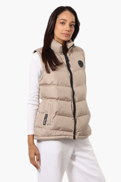 Super Triple Goose Solid Bubble Vest - Beige - Womens Vests - Fairweather