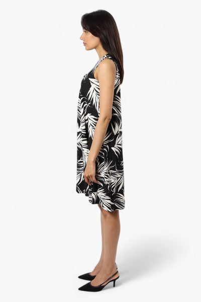 International INC Company Patterned Front Knot Day Dress - Black - Womens Day Dresses - Fairweather