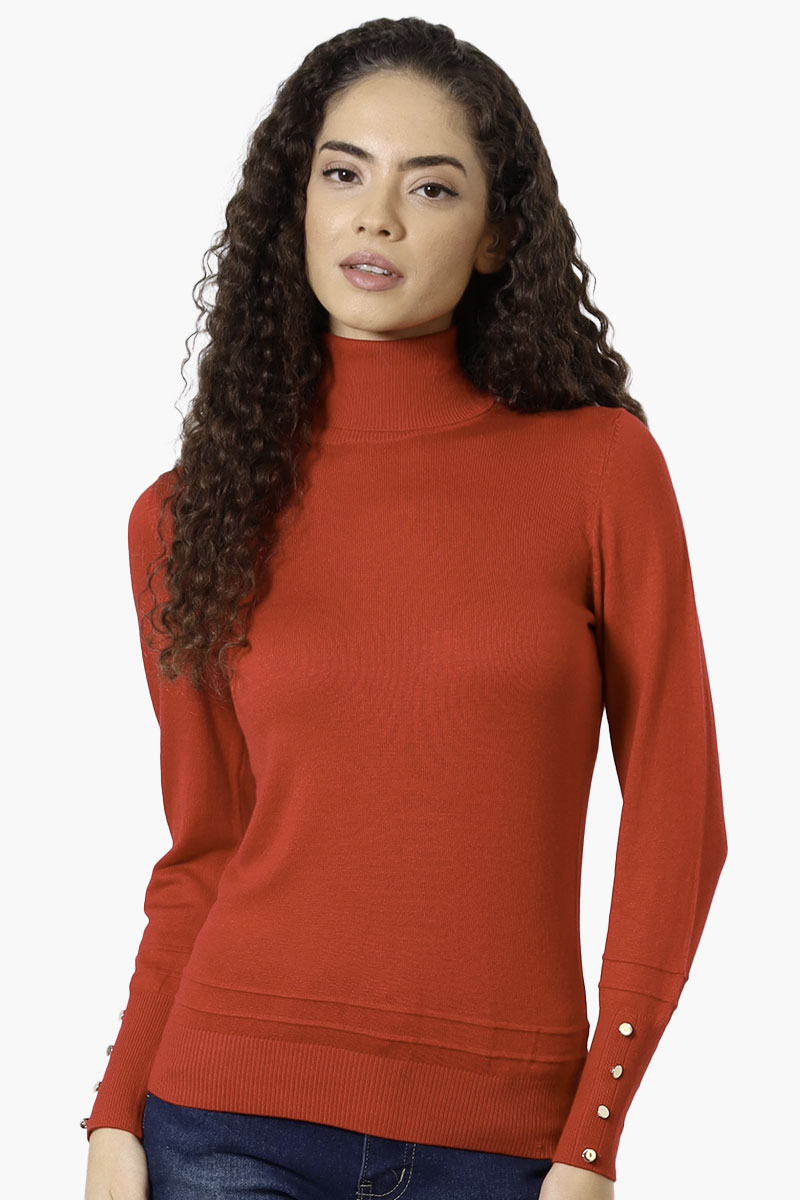 International INC Company Basic Turtleneck Pullover Sweater - Red - Womens Pullover Sweaters - Fairweather