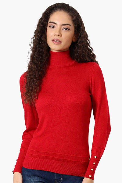 International INC Company Basic Turtleneck Pullover Sweater - Red - Womens Pullover Sweaters - Fairweather