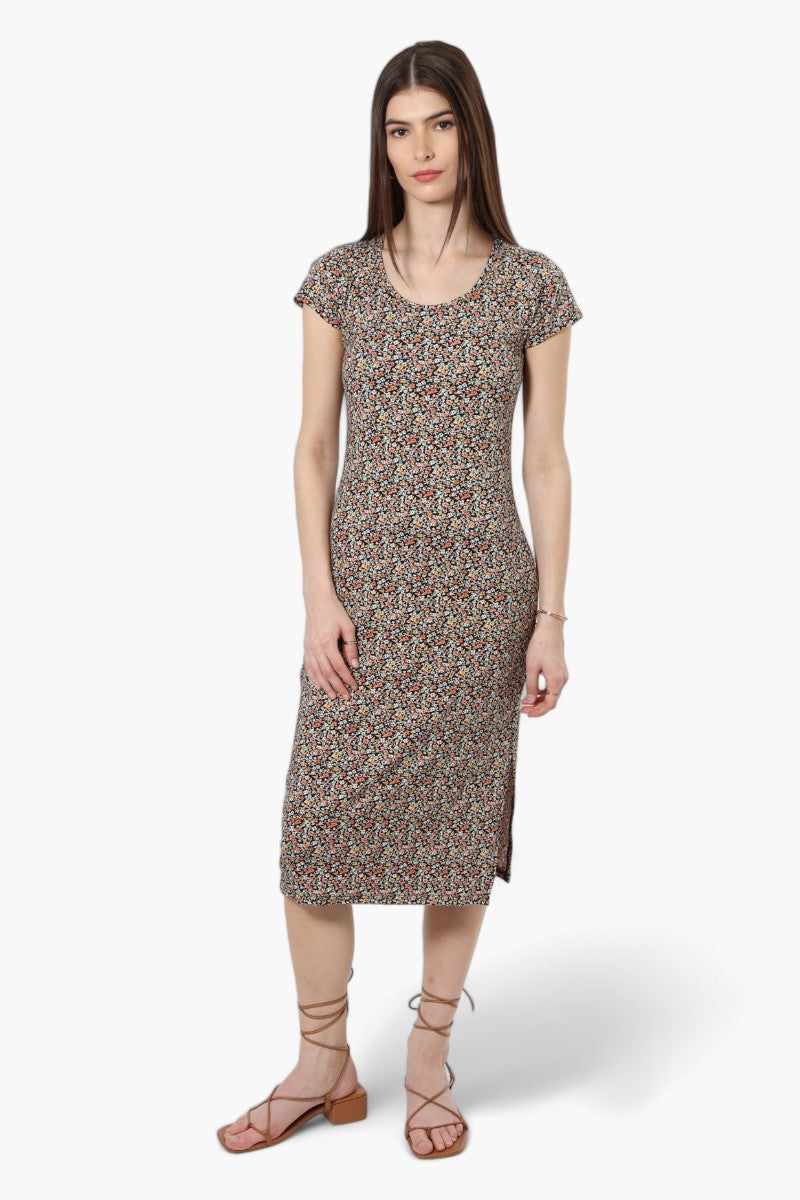 International INC Company Floral Cap Sleeve Midi Dress - Multi - Womens Midi Dresses - Fairweather