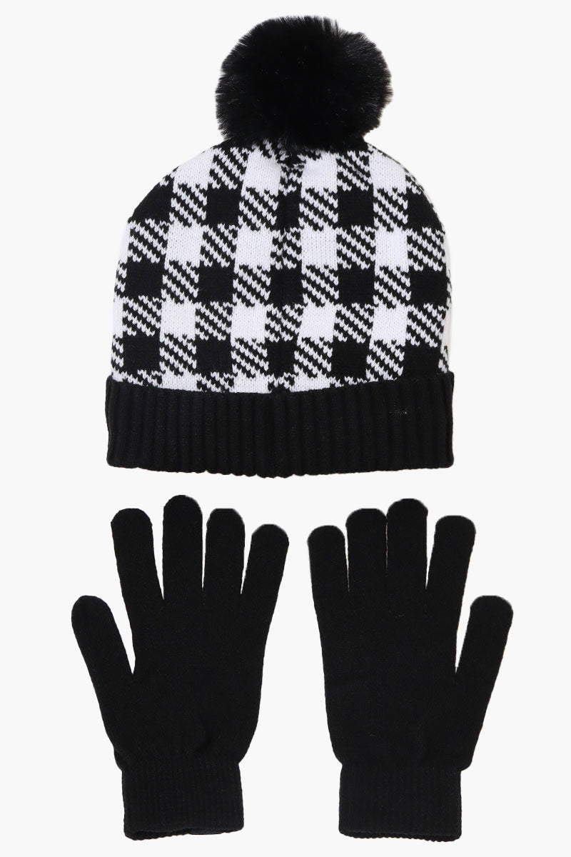 Canada Weather Gear Gloves Pom Pom Hat Set - White - Womens Hats - Fairweather