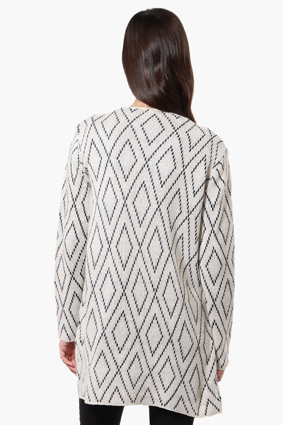 Beechers Brook Open Diamond Pattern Cardigan - White - Womens Cardigans - Fairweather