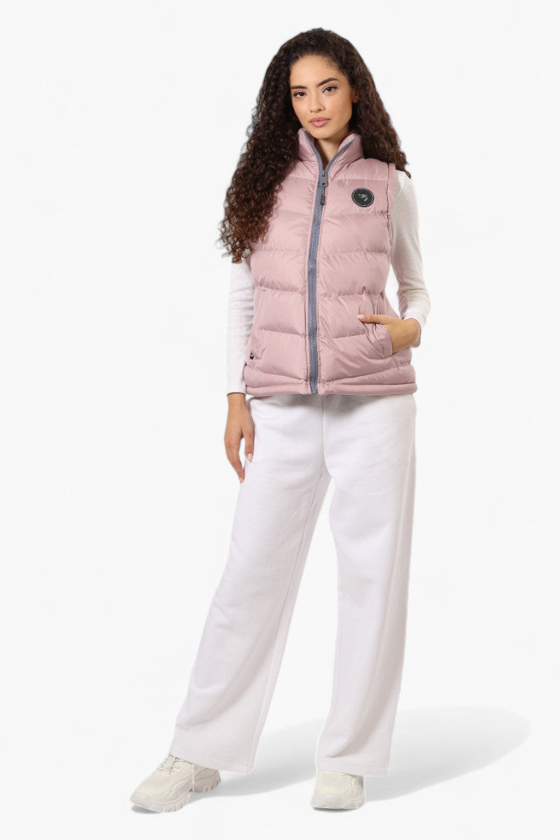 Super Triple Goose Solid Bubble Vest - Pink - Womens Vests - Fairweather