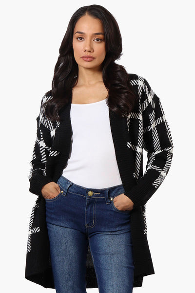 Canada Weather Gear Plaid Open Wrap Cardigan - Black - Womens Cardigans - Fairweather