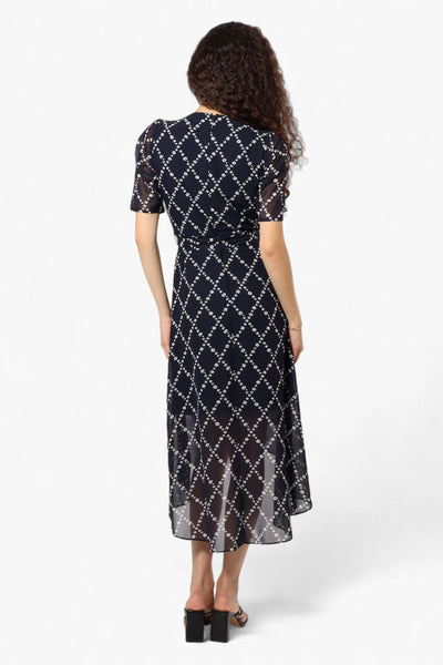 Limite Floral Belted Crossover Maxi Dress - Navy - Womens Maxi Dresses - Fairweather