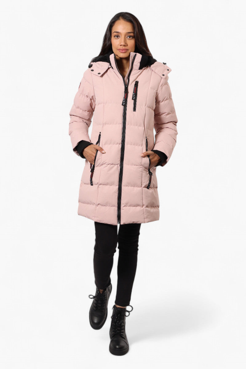 Canada Weather Gear 3/4 Length Bubble Parka Jacket - Pink - Womens Parka Jackets - Fairweather