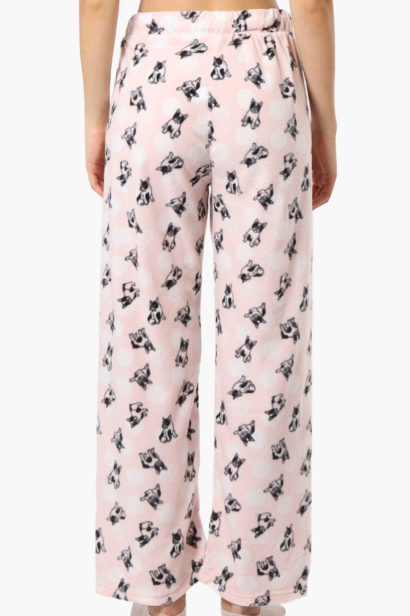 Canada Weather Gear Dog Pattern Wide Leg Pajama Pants - Pink - Womens Pajamas - Fairweather