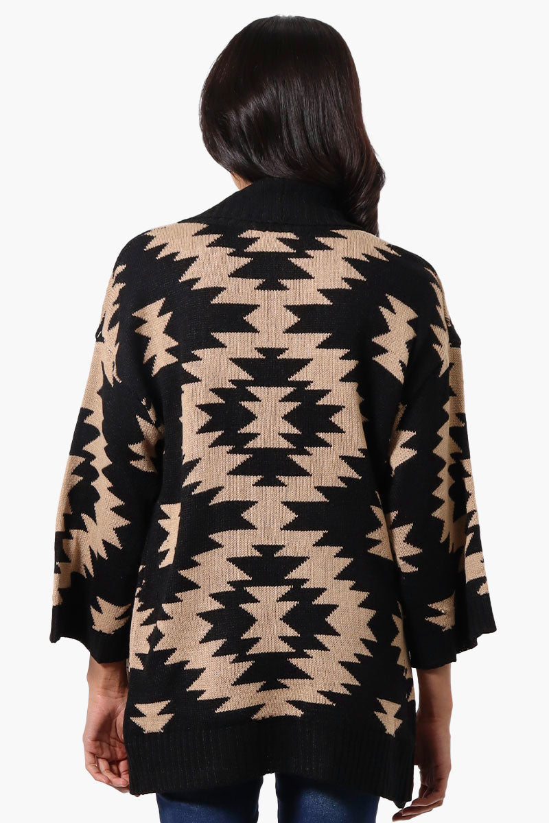 International INC Company Aztec Print Wrap Cardigan - Black - Womens Cardigans - Fairweather