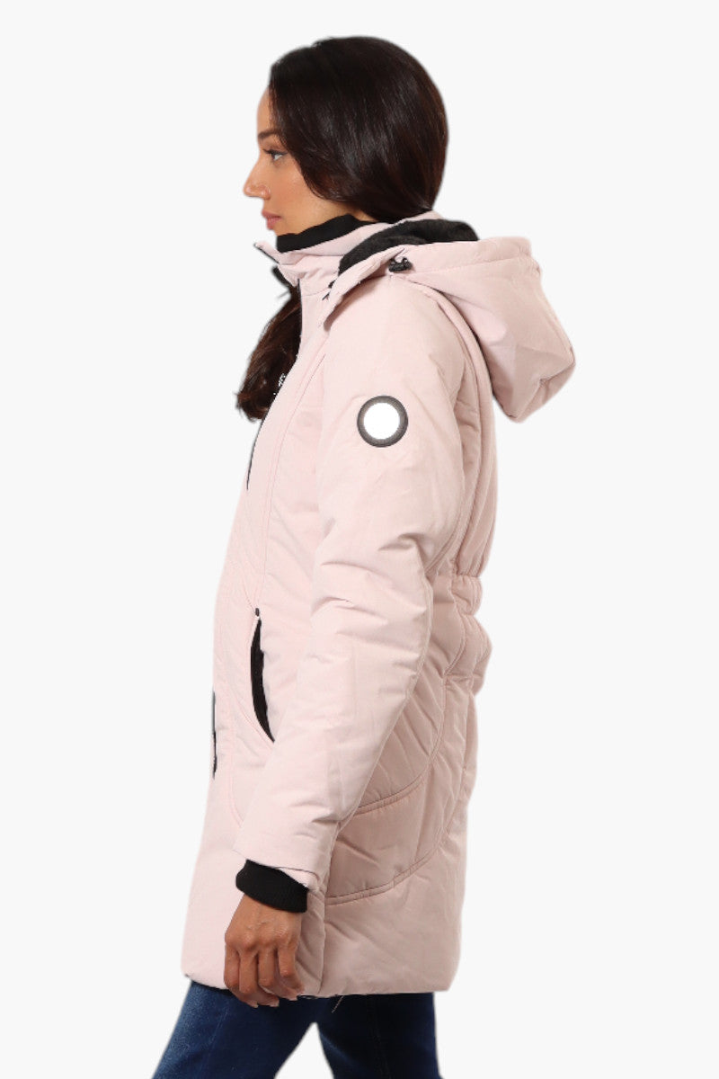 Oppenheimer Hooded Cinched Waist Parka Jacket - Pink - Womens Parka Jackets - Fairweather