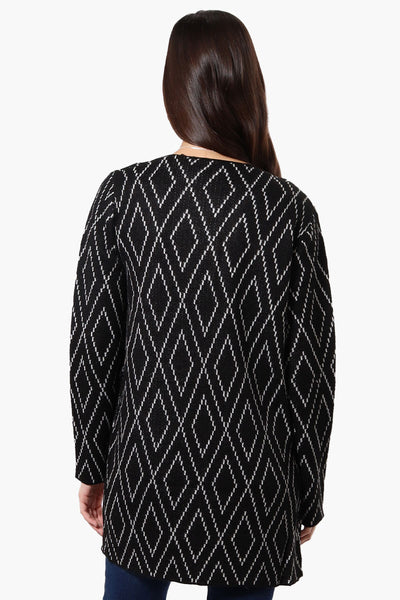 Beechers Brook Open Diamond Pattern Cardigan - Black - Womens Cardigans - Fairweather