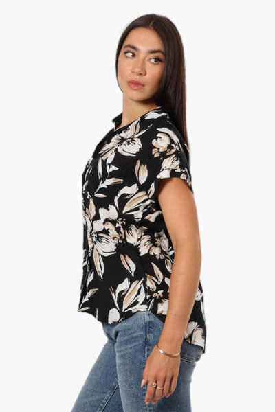 Majora Floral Button Up Shirt - Black - Womens Shirts & Blouses - Fairweather