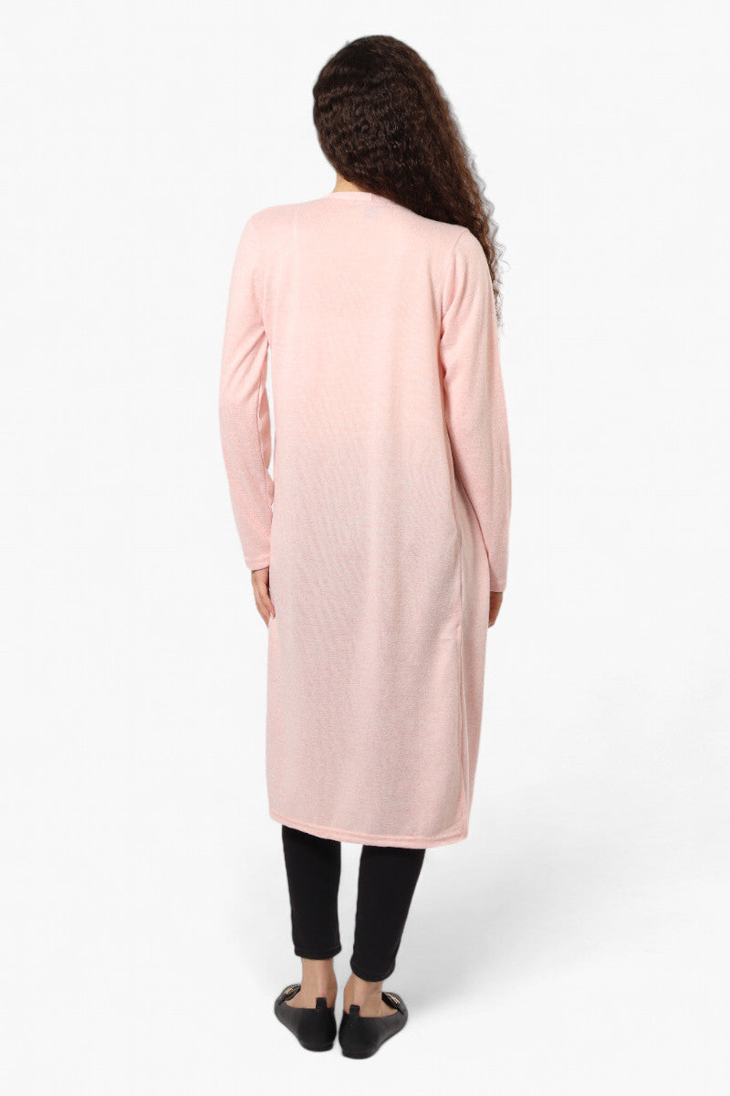 Runaway Bay Long Sleeve Side Slit Duster Cardigan - Pink - Womens Cardigans - Fairweather