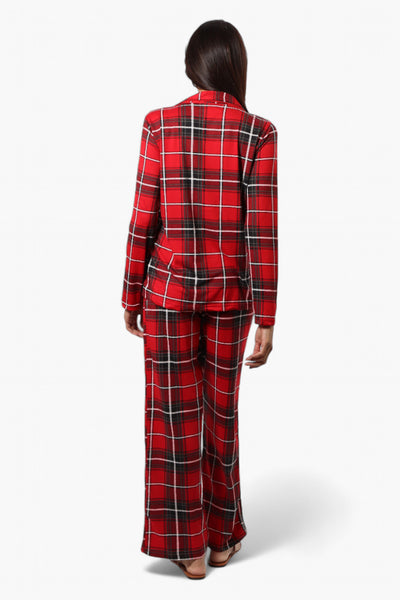 Canada Weather Gear Plaid Wide Leg Pajama Pants - Red - Womens Pajamas - Fairweather