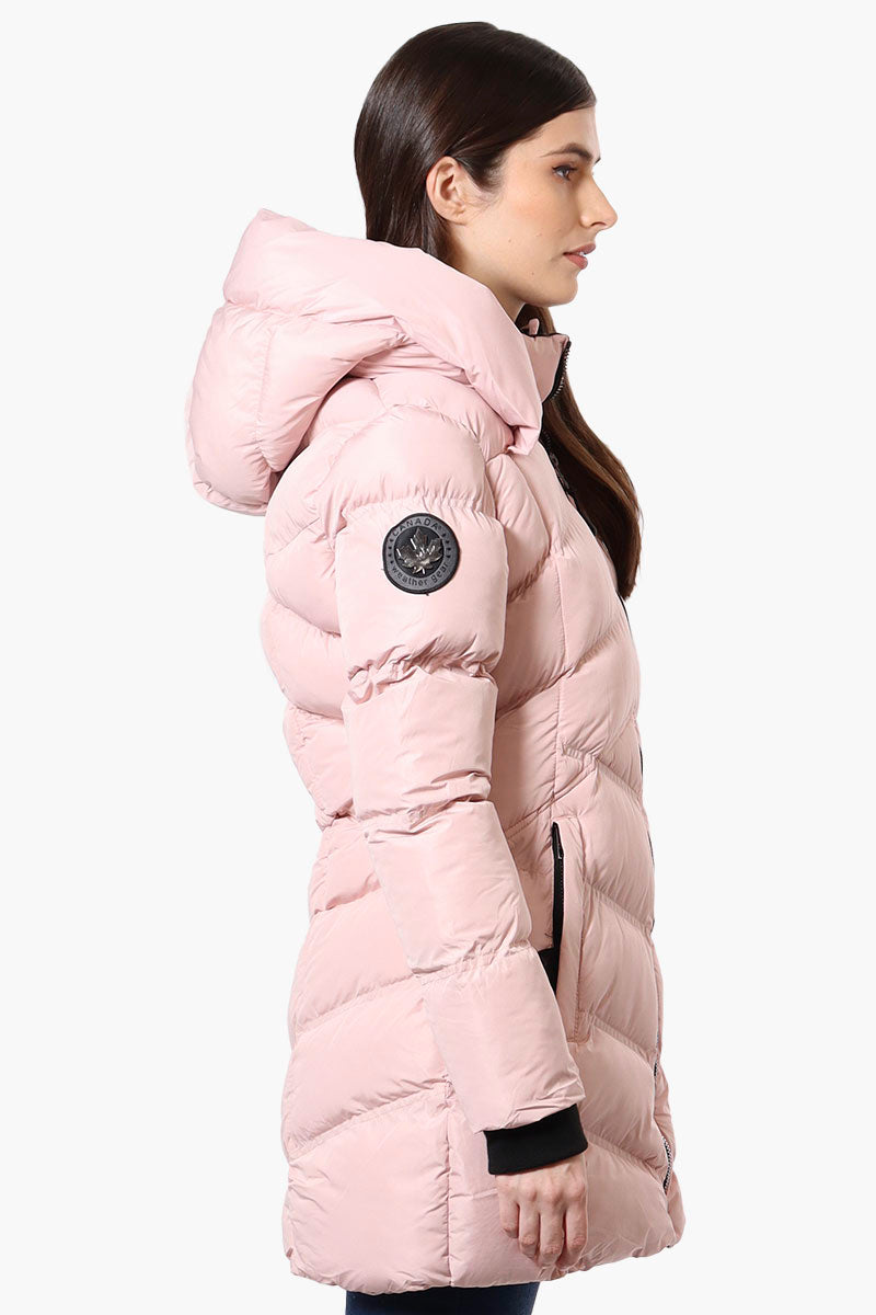 Canada Weather Gear Chevron Quilted Puffer Parka Jacket - Pink - Womens Parka Jackets - Fairweather