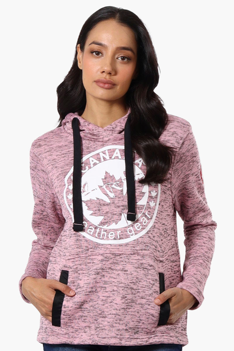 Canada Weather Gear Chest Logo Fleece Hoodie - Pink - Womens Hoodies & Sweatshirts - Fairweather