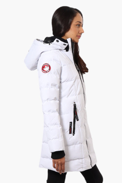 Canada Weather Gear 3/4 Length Bubble Parka Jacket - White - Womens Parka Jackets - Fairweather