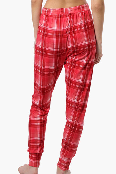 Cuddly Canuckies Plaid Jogger Pajama Pants - Red - Womens Pajamas - Fairweather