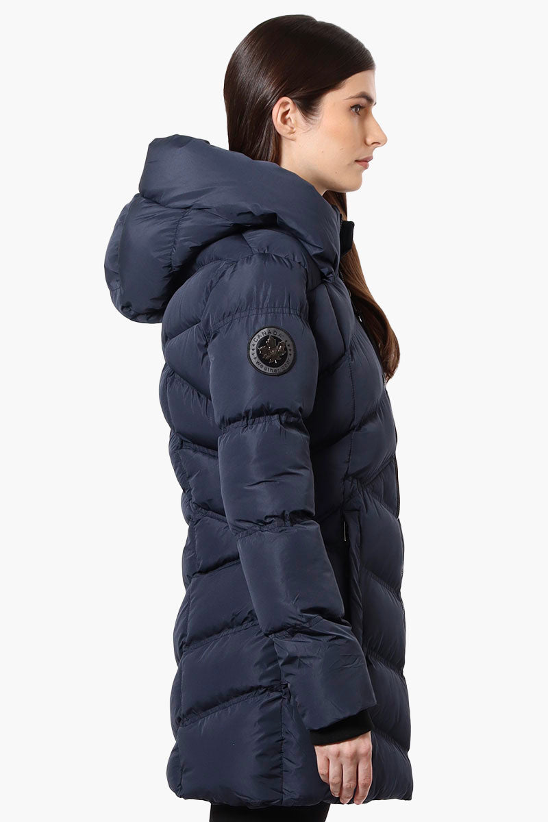 Canada Weather Gear Chevron Quilted Puffer Parka Jacket - Navy - Womens Parka Jackets - Fairweather