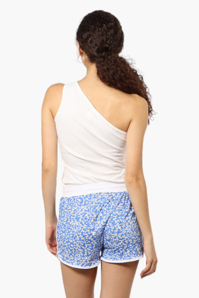 Mikk Floral Tie Waist Dolphin Shorts - Blue - Womens Shorts & Capris - Fairweather