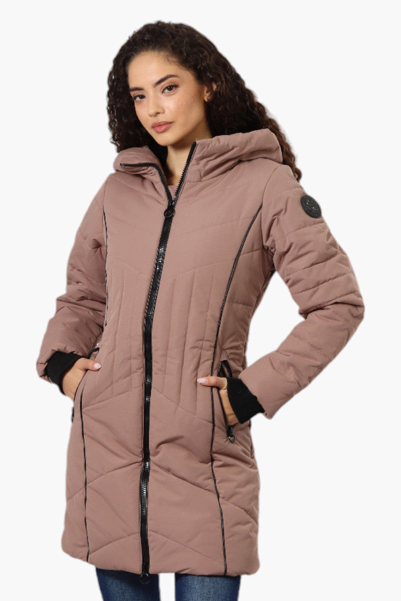 Oppenheimer Double Zip Cinched Waist Parka Jacket - Brown - Womens Parka Jackets - Fairweather