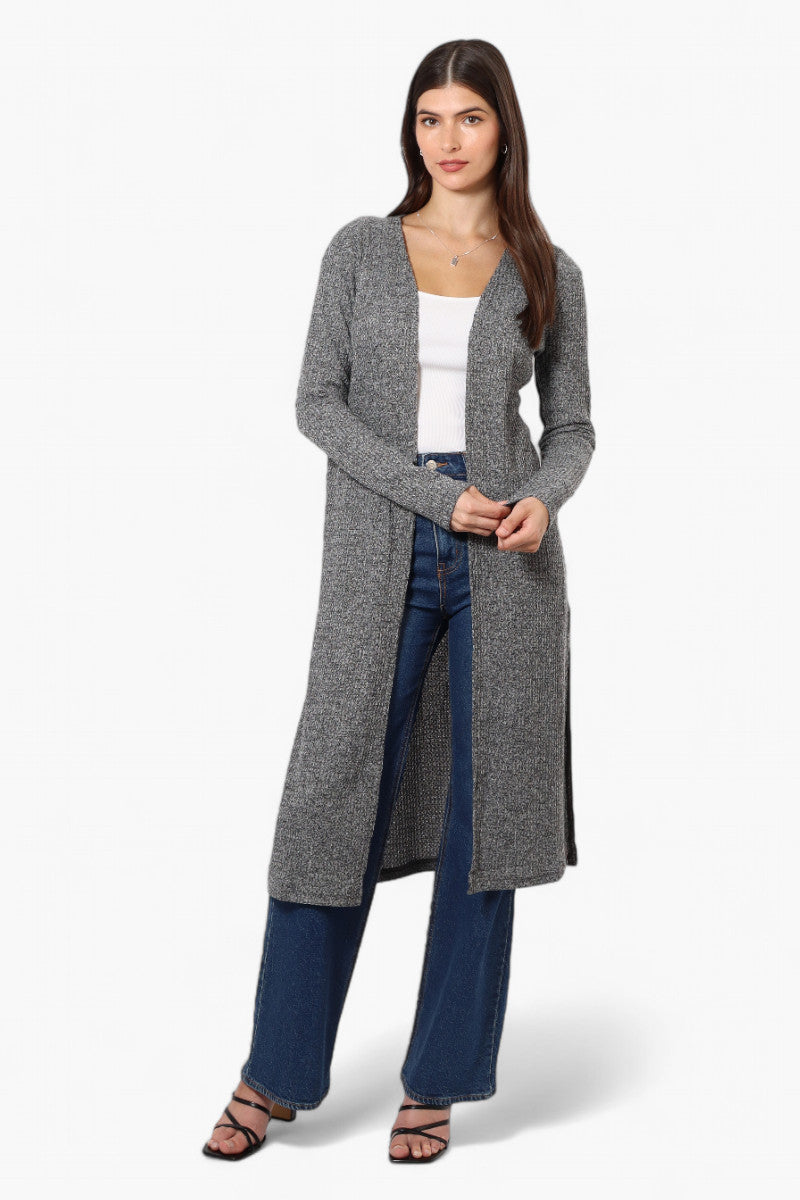 International INC Company Long Sleeve Side Slit Wrap Cardigan - Grey - Womens Cardigans - Fairweather